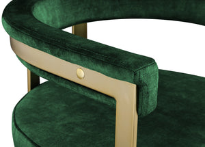 Marcello Velvet / Engineered Wood / Iron / Foam Contemporary Green Velvet Dining Chair - 23.5" W x 24" D x 28" H