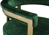 Marcello Velvet / Engineered Wood / Iron / Foam Contemporary Green Velvet Dining Chair - 23.5" W x 24" D x 28" H