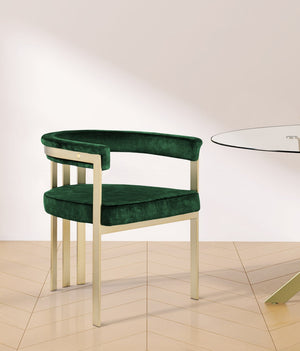 Marcello Velvet / Engineered Wood / Iron / Foam Contemporary Green Velvet Dining Chair - 23.5" W x 24" D x 28" H