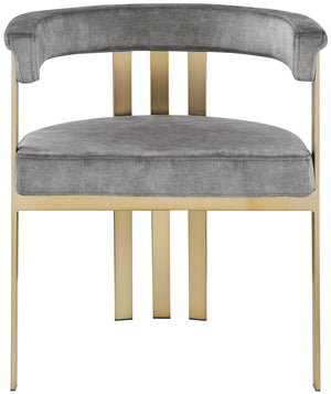 Marcello Velvet / Engineered Wood / Iron / Foam Contemporary Grey Velvet Dining Chair - 23.5" W x 24" D x 28" H