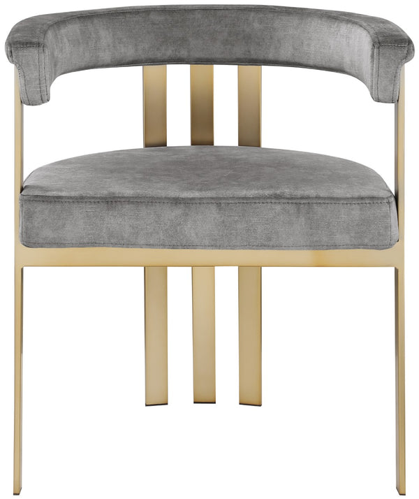 Marcello Velvet / Engineered Wood / Iron / Foam Contemporary Grey Velvet Dining Chair - 23.5" W x 24" D x 28" H