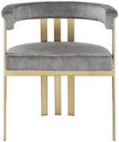 Marcello Velvet / Engineered Wood / Iron / Foam Contemporary Grey Velvet Dining Chair - 23.5" W x 24" D x 28" H