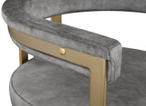 Marcello Velvet / Engineered Wood / Iron / Foam Contemporary Grey Velvet Dining Chair - 23.5" W x 24" D x 28" H