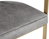 Marcello Velvet / Engineered Wood / Iron / Foam Contemporary Grey Velvet Dining Chair - 23.5" W x 24" D x 28" H