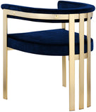 Marcello Velvet / Engineered Wood / Iron / Foam Contemporary Navy Velvet Dining Chair - 23.5" W x 24" D x 28" H