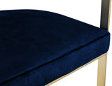 Marcello Velvet / Engineered Wood / Iron / Foam Contemporary Navy Velvet Dining Chair - 23.5" W x 24" D x 28" H