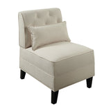Susanna Transitional/Contemporary Accent Chair & Pillow Cream Linen (EX18SM-09, RMB16.5/m) 59611-ACME