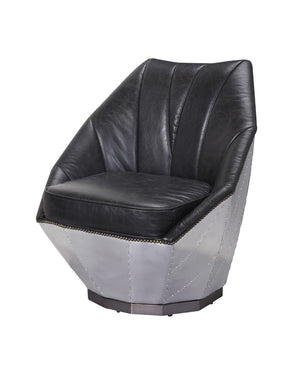 Brancaster Industrial Accent Chair Distress Espresso TGL (Morocco) • Aluminum 59622-ACME