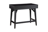 Alpine Furniture Flynn Mini Desk, Black 966BLK-65 Black Mahogany Solids & Okoume Veneer 36 x 20 x 31