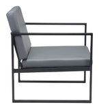 Zuo Modern Claremont 100% Polyurethane, Plywood, Steel Modern Commercial Grade Arm Chair Gray, Black 100% Polyurethane, Plywood, Steel