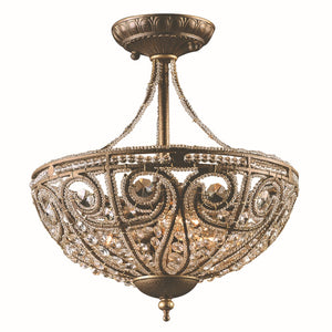 Elizabethan 13'' Wide 3-Light Semi Flush Mount - Dark Bronze