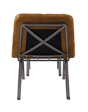 Bison Industrial/Contemporary Accent Chair Toffee TGL (Desert Leather) • METAL BASE] tbc (Matt Iron) 59650-ACME