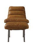 Bison Industrial/Contemporary Accent Chair Toffee TGL (Desert Leather) • METAL BASE] tbc (Matt Iron) 59650-ACME