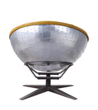 Brancaster Industrial/Contemporary Accent Chair Turmeric TGL (Turmeric Leather) • ALUMINUM] () • METAL BASE] tbc (Matt Iron) 59664-ACME
