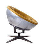 Brancaster Industrial/Contemporary Accent Chair Turmeric TGL (Turmeric Leather) • ALUMINUM] () • METAL BASE] tbc (Matt Iron) 59664-ACME