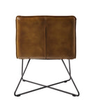 Balrog Contemporary Accent Chair Saddle Brown TGL (Sahara) • METAL BASE] tbc (Matt Iron) 59671-ACME