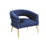 Aistil Contemporary Accent Chair Blue Velvet(#) & Gold Finish 59675-ACME