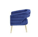 Aistil Contemporary Accent Chair Blue Velvet(#) & Gold Finish 59675-ACME