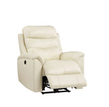 Ava Contemporary Recliner (Power Motion) Beige Top Grain Leather Match (cc# Top Leather+PVC) --> 8 RMB/M 59692-ACME