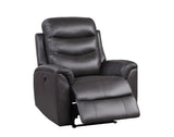 Ava Contemporary Recliner (Power Motion) Brown Top Grain Leather Match (cc# Top Leather+PVC) --> 8 RMB/M 59693-ACME