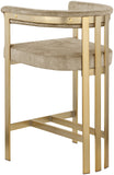 Marcello Velvet / Engineered Wood / Iron / Foam Contemporary Beige Velvet Counter Stool - 22.5" W x 20" D x 35.5" H