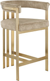 Marcello Velvet / Engineered Wood / Iron / Foam Contemporary Beige Velvet Counter Stool - 22.5" W x 20" D x 35.5" H