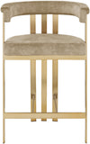 Marcello Velvet / Engineered Wood / Iron / Foam Contemporary Beige Velvet Counter Stool - 22.5" W x 20" D x 35.5" H