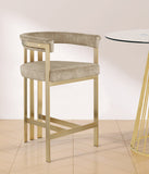 Marcello Velvet / Engineered Wood / Iron / Foam Contemporary Beige Velvet Counter Stool - 22.5" W x 20" D x 35.5" H