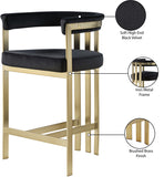 Marcello Velvet / Engineered Wood / Iron / Foam Contemporary Black Velvet Counter Stool - 22.5" W x 20" D x 35.5" H