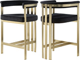 Marcello Velvet / Engineered Wood / Iron / Foam Contemporary Black Velvet Counter Stool - 22.5" W x 20" D x 35.5" H