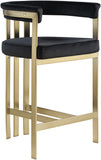 Marcello Velvet / Engineered Wood / Iron / Foam Contemporary Black Velvet Counter Stool - 22.5" W x 20" D x 35.5" H