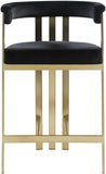 Marcello Velvet / Engineered Wood / Iron / Foam Contemporary Black Velvet Counter Stool - 22.5" W x 20" D x 35.5" H