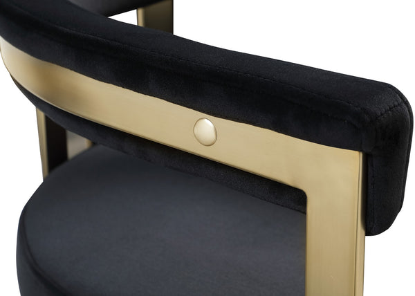 Marcello Velvet / Engineered Wood / Iron / Foam Contemporary Black Velvet Counter Stool - 22.5" W x 20" D x 35.5" H