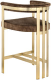 Marcello Velvet / Engineered Wood / Iron / Foam Contemporary Brown Velvet Counter Stool - 22.5" W x 20" D x 35.5" H