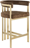 Marcello Velvet / Engineered Wood / Iron / Foam Contemporary Brown Velvet Counter Stool - 22.5" W x 20" D x 35.5" H