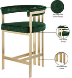 Marcello Velvet / Engineered Wood / Iron / Foam Contemporary Green Velvet Counter Stool - 22.5" W x 20" D x 35.5" H