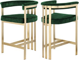 Marcello Velvet / Engineered Wood / Iron / Foam Contemporary Green Velvet Counter Stool - 22.5" W x 20" D x 35.5" H