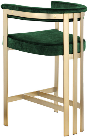 Marcello Velvet / Engineered Wood / Iron / Foam Contemporary Green Velvet Counter Stool - 22.5" W x 20" D x 35.5" H