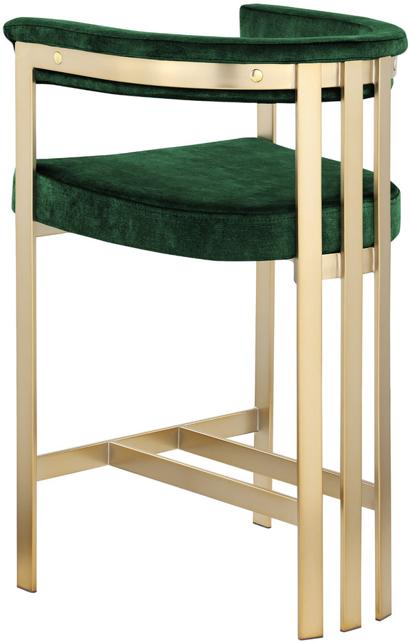 Marcello Velvet / Engineered Wood / Iron / Foam Contemporary Green Velvet Counter Stool - 22.5" W x 20" D x 35.5" H