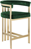 Marcello Velvet / Engineered Wood / Iron / Foam Contemporary Green Velvet Counter Stool - 22.5" W x 20" D x 35.5" H