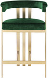 Marcello Velvet / Engineered Wood / Iron / Foam Contemporary Green Velvet Counter Stool - 22.5" W x 20" D x 35.5" H