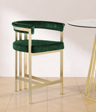 Marcello Velvet / Engineered Wood / Iron / Foam Contemporary Green Velvet Counter Stool - 22.5" W x 20" D x 35.5" H