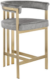 Marcello Velvet / Engineered Wood / Iron / Foam Contemporary Grey Velvet Counter Stool - 22.5" W x 20" D x 35.5" H