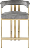 Marcello Velvet / Engineered Wood / Iron / Foam Contemporary Grey Velvet Counter Stool - 22.5" W x 20" D x 35.5" H