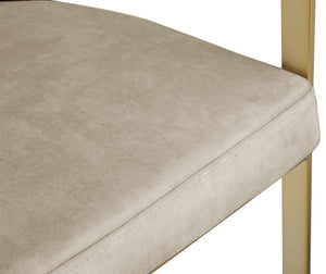 Marcello Velvet / Engineered Wood / Iron / Foam Contemporary Stone Colored Velvet Counter Stool - 22.5" W x 20" D x 35.5" H