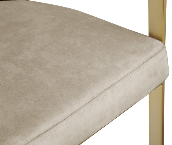 Marcello Velvet / Engineered Wood / Iron / Foam Contemporary Stone Colored Velvet Counter Stool - 22.5" W x 20" D x 35.5" H