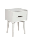 Alpine Furniture Flynn End Table, White 966-W-62 White Mahogany Solids & Okoume Veneer 18 x 15 x 26.5