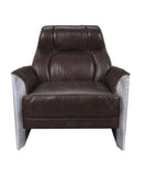 Brancaster Industrial Accent Chair Espresso TGL (Espresso) • Aluminum (Matte) 59715-ACME