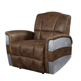 Brancaster Industrial Accent Chair Retro Brown TGL (G Brown) • Aluminum (Matte) 59716-ACME