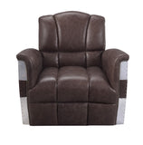 Brancaster Industrial Accent Chair Retro Brown TGL (G Brown) • Aluminum (Matte) 59716-ACME